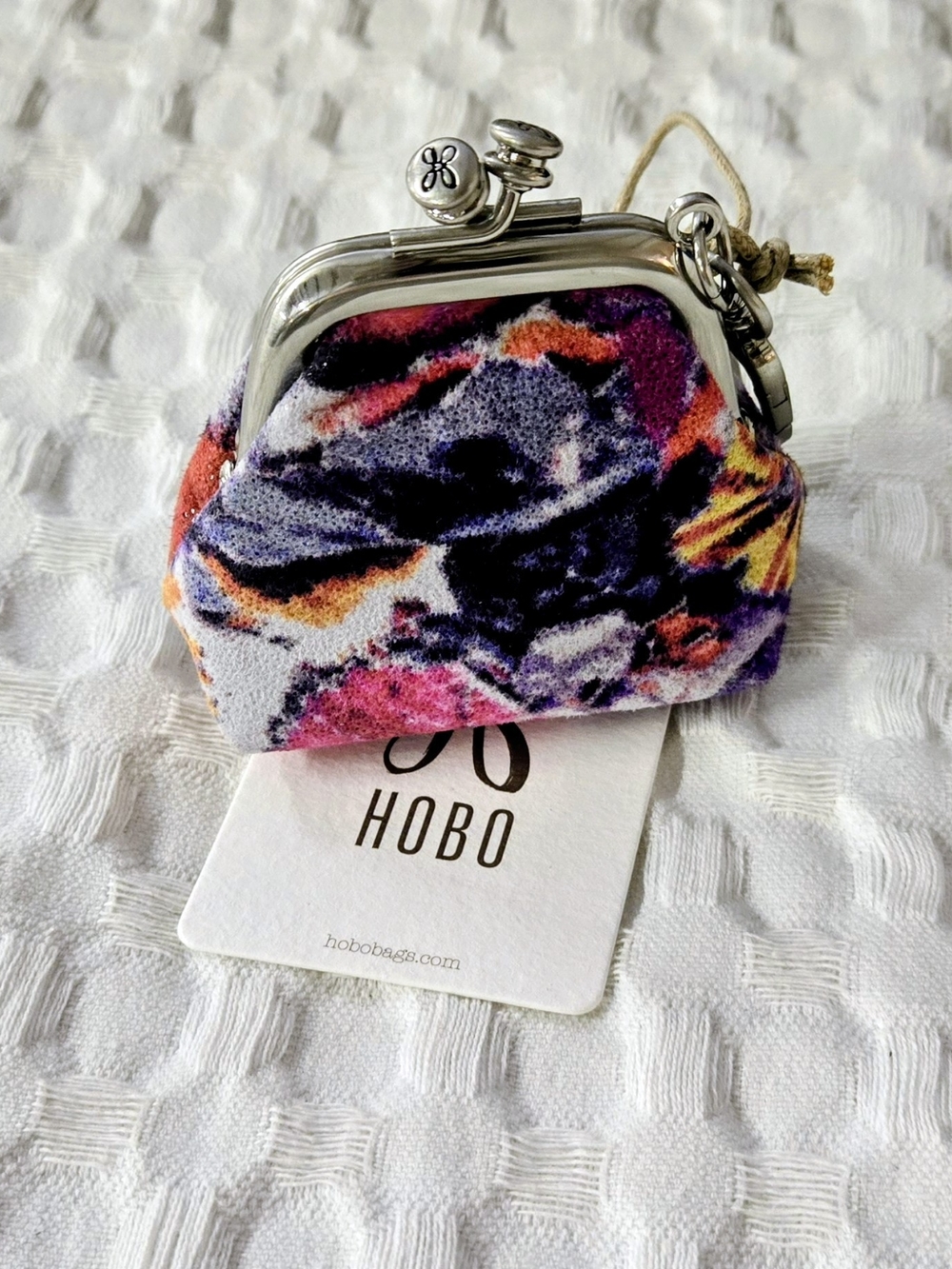 HOBO Poppy Floral Velvet Kiss-Lock Run Coin Purse